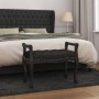 Banco de terciopelo negro 80x45x60 cm de vidaXL, Bancos - Ref: Foro24-344435, Precio: 137,66 €, Descuento: %