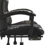 Silla gaming giratoria y reposapiés cuero sintético de vidaXL, Sillones para videojuegos - Ref: Foro24-349590, Precio: 130,18...