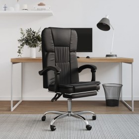 Reclining office chair in black synthetic leather by vidaXL, Office chairs - Ref: Foro24-349619, Price: 93,99 €, Discount: %