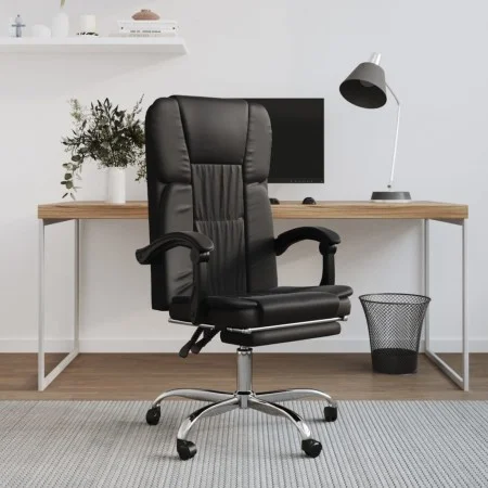 Bürostuhl mit Liegefunktion aus schwarzem Kunstleder von vidaXL, Bürostühle - Ref: Foro24-349619, Preis: 110,47 €, Rabatt: %
