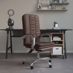 Brown synthetic leather reclining office chair by vidaXL, Office chairs - Ref: Foro24-349718, Price: 92,04 €, Discount: %