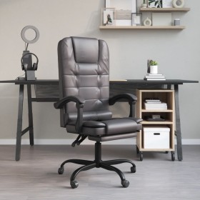 Silla de oficina reclinable masaje cuero sintético gris de vidaXL, Sillas de oficina - Ref: Foro24-349669, Precio: 108,27 €, ...