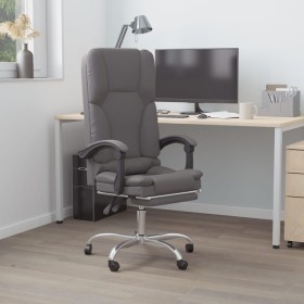 Silla de oficina reclinable masaje cuero sintético gris de vidaXL, Sillas de oficina - Ref: Foro24-349679, Precio: 129,08 €, ...