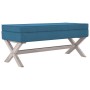 Blue velvet stool with storage 110x45x49 cm by vidaXL, Benches for halls and storage - Ref: Foro24-344524, Price: 85,99 €, Di...