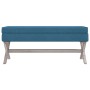 Blue velvet stool with storage 110x45x49 cm by vidaXL, Benches for halls and storage - Ref: Foro24-344524, Price: 85,99 €, Di...