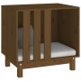 Cama para perros madera maciza pino marrón miel 60x45x57 cm de vidaXL, Casetas para perros - Ref: Foro24-822479, Precio: 84,5...