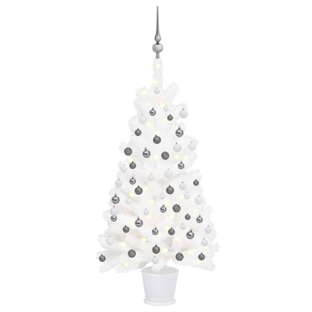 Árbol de Navidad preiluminado con luces y bolas blanco 90 cm de vidaXL, Arboles de navidad - Ref: Foro24-3077717, Precio: 75,...