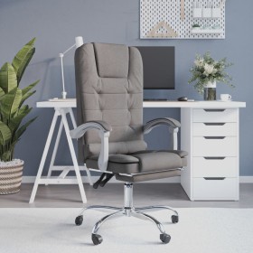 Reclining office chair with massage in gray taupe fabric by vidaXL, Office chairs - Ref: Foro24-349659, Price: 130,03 €, Disc...