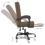 Silla de oficina reclinable de tela marrón de vidaXL, Sillas de oficina - Ref: Foro24-349714, Precio: 103,79 €, Descuento: %