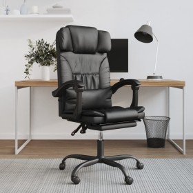 Silla de oficina reclinable cuero sintético negro de vidaXL, Sillas de oficina - Ref: Foro24-349733, Precio: 123,99 €, Descue...