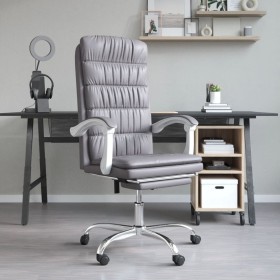 Silla de oficina reclinable cuero sintético gris de vidaXL, Sillas de oficina - Ref: Foro24-349655, Precio: 88,37 €, Descuent...