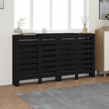 Solid black pine wood radiator cover 210x21x85 cm by vidaXL, Accessories for heating radiators - Ref: Foro24-822615, Price: 1...