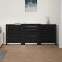 Solid black pine wood radiator cover 210x21x85 cm by vidaXL, Accessories for heating radiators - Ref: Foro24-822615, Price: 1...