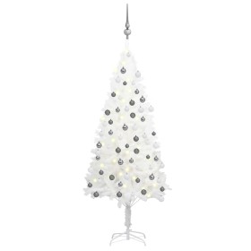 Árbol de Navidad preiluminado con luces y bolas blanco 120 cm de vidaXL, Arboles de navidad - Ref: Foro24-3077718, Precio: 61...