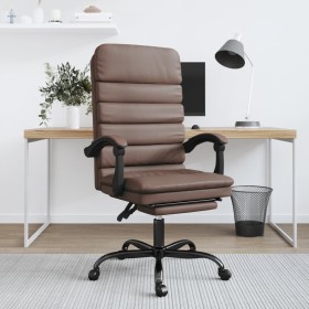 Brown synthetic leather massage reclining office chair by vidaXL, Office chairs - Ref: Foro24-349728, Price: 111,99 €, Discou...