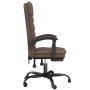 Silla de oficina reclinable masaje cuero sintético marrón de vidaXL, Sillas de oficina - Ref: Foro24-349728, Precio: 111,74 €...