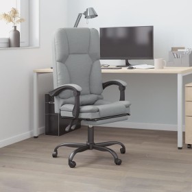 Silla de oficina reclinable con masaje de tela gris claro de vidaXL, Sillas de oficina - Ref: Foro24-349675, Precio: 133,84 €...