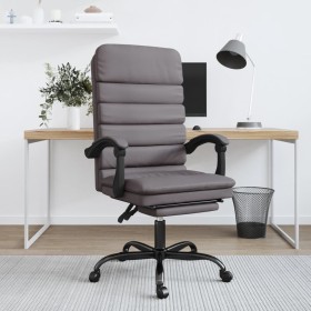 Silla de oficina reclinable masaje cuero sintético gris de vidaXL, Sillas de oficina - Ref: Foro24-349729, Precio: 90,56 €, D...