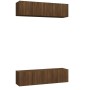 TV furniture 4 units oak brown plywood 60x30x30 cm by vidaXL, TV Furniture - Ref: Foro24-3120205, Price: 136,99 €, Discount: %