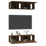 TV furniture 4 units oak brown plywood 60x30x30 cm by vidaXL, TV Furniture - Ref: Foro24-3120205, Price: 136,99 €, Discount: %