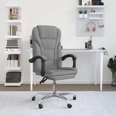 Silla de oficina reclinable de tela gris claro de vidaXL, Sillas de oficina - Ref: Foro24-349695, Precio: 92,90 €, Descuento: %