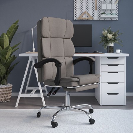 Taupe gray fabric reclining office chair by vidaXL, Office chairs - Ref: Foro24-349625, Price: 130,99 €, Discount: %