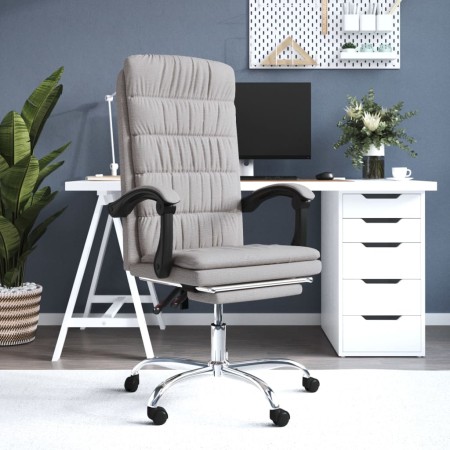 Silla de oficina reclinable de tela gris taupé de vidaXL, Sillas de oficina - Ref: Foro24-349645, Precio: 109,94 €, Descuento: %