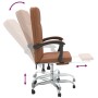 Silla de oficina reclinable cuero sintético marrón de vidaXL, Sillas de oficina - Ref: Foro24-349640, Precio: 92,99 €, Descue...