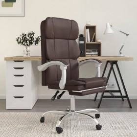 Silla de oficina reclinable cuero sintético marrón de vidaXL, Sillas de oficina - Ref: Foro24-349630, Precio: 91,99 €, Descue...