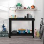 Solid black pine wood workbench 110x50x80 cm by vidaXL, Work tables - Ref: Foro24-822505, Price: 101,40 €, Discount: %