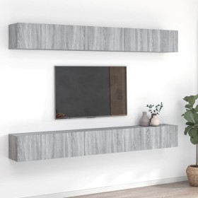 Muebles TV 8 uds madera contrachapada gris Sonoma 60x30x30 cm de vidaXL, Muebles TV - Ref: Foro24-3120309, Precio: 275,99 €, ...