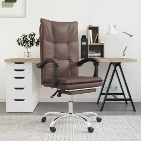 Silla de oficina reclinable cuero sintético marrón de vidaXL, Sillas de oficina - Ref: Foro24-349754, Precio: 91,90 €, Descue...