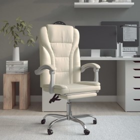 Cream synthetic leather reclining office chair by vidaXL, Office chairs - Ref: Foro24-349700, Price: 104,51 €, Discount: %