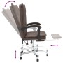 Silla de oficina reclinable cuero sintético marrón de vidaXL, Sillas de oficina - Ref: Foro24-349754, Precio: 115,34 €, Descu...