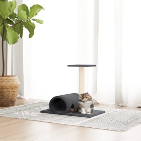 Poste rascador para gatos con túnel gris oscuro 60x34,5x50 cm de vidaXL, Mobiliario para gatos - Ref: Foro24-171698, Precio: ...