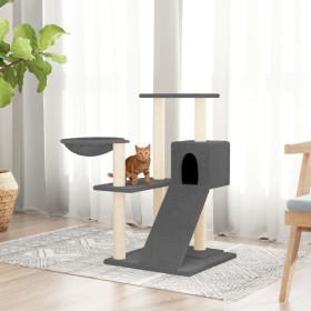 Rascador para gatos con postes de sisal gris oscuro 82 cm de vidaXL, Mobiliario para gatos - Ref: Foro24-171668, Precio: 51,2...