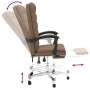 Silla de oficina reclinable de tela marrón de vidaXL, Sillas de oficina - Ref: Foro24-349646, Precio: 126,93 €, Descuento: %