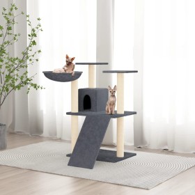 Rascador para gatos con postes de sisal gris oscuro 83 cm de vidaXL, Mobiliario para gatos - Ref: Foro24-171653, Precio: 53,9...