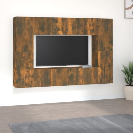 TV furniture set 8 pieces smoked oak plywood by vidaXL, TV Furniture - Ref: Foro24-3120251, Price: 247,52 €, Discount: %