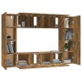 TV furniture set 8 pieces smoked oak plywood by vidaXL, TV Furniture - Ref: Foro24-3120251, Price: 247,52 €, Discount: %