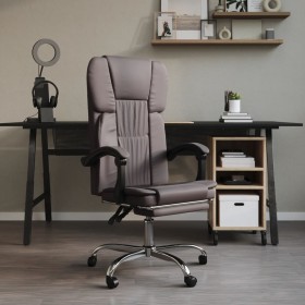 Silla de oficina reclinable cuero sintético gris de vidaXL, Sillas de oficina - Ref: Foro24-349621, Precio: 83,31 €, Descuent...