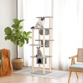 Rasier für Katzen mit klaren grauen Sisal-Positionen 169 cm von vidaXL, Katzenmöbel - Ref: Foro24-171673, Preis: 96,82 €, Rab...