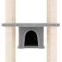 Rascador para gatos con postes de sisal gris claro 169 cm de vidaXL, Mobiliario para gatos - Ref: Foro24-171673, Precio: 103,...