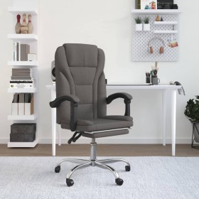 Silla de oficina reclinable de tela gris oscuro de vidaXL, Sillas de oficina - Ref: Foro24-349696, Precio: 93,06 €, Descuento: %