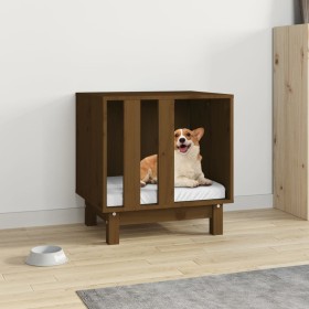 Cama para perros madera maciza pino marrón miel 50x40x52 cm de vidaXL, Casetas para perros - Ref: Foro24-822474, Precio: 67,9...