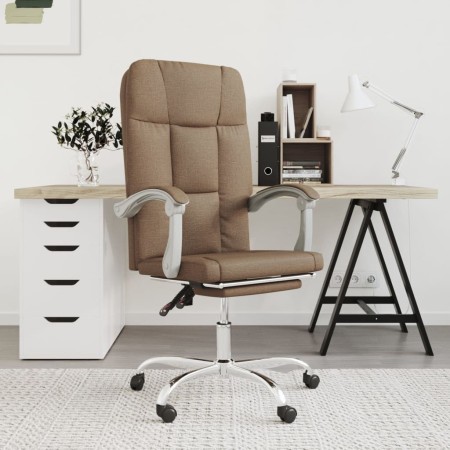 Silla de oficina reclinable de tela marrón de vidaXL, Sillas de oficina - Ref: Foro24-349636, Precio: 108,08 €, Descuento: %