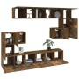 TV furniture set 10 pieces smoked oak plywood by vidaXL, TV Furniture - Ref: Foro24-3120305, Price: 306,72 €, Discount: %