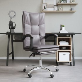 Reclining office chair in gray synthetic leather by vidaXL, Office chairs - Ref: Foro24-349755, Price: 80,99 €, Discount: %