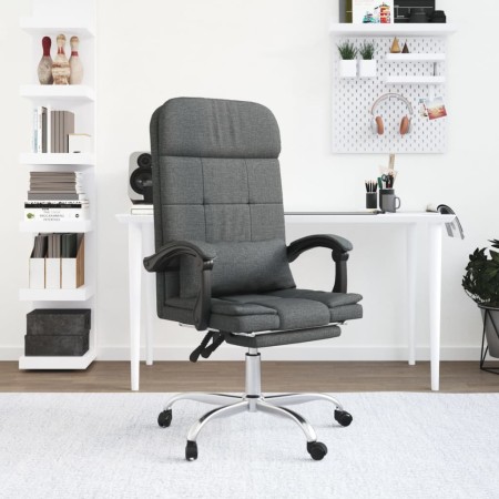 Silla de oficina reclinable con masaje de tela gris oscuro de vidaXL, Sillas de oficina - Ref: Foro24-349706, Precio: 123,99 ...