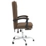 Silla de oficina reclinable de tela marrón de vidaXL, Sillas de oficina - Ref: Foro24-349750, Precio: 104,01 €, Descuento: %